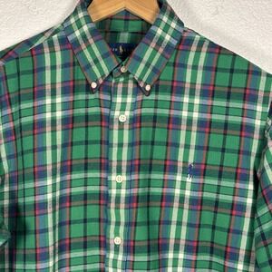 Polo Ralph Lauren Performance Flannel Green Plaid Classic Fit Men's Large‎